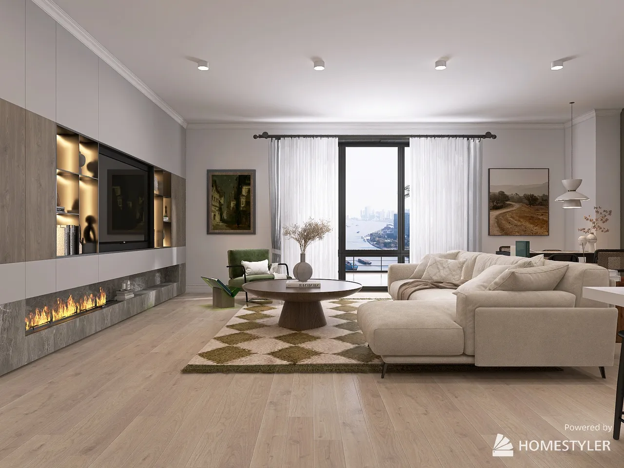 LivingDiningRoom 3d design renderings