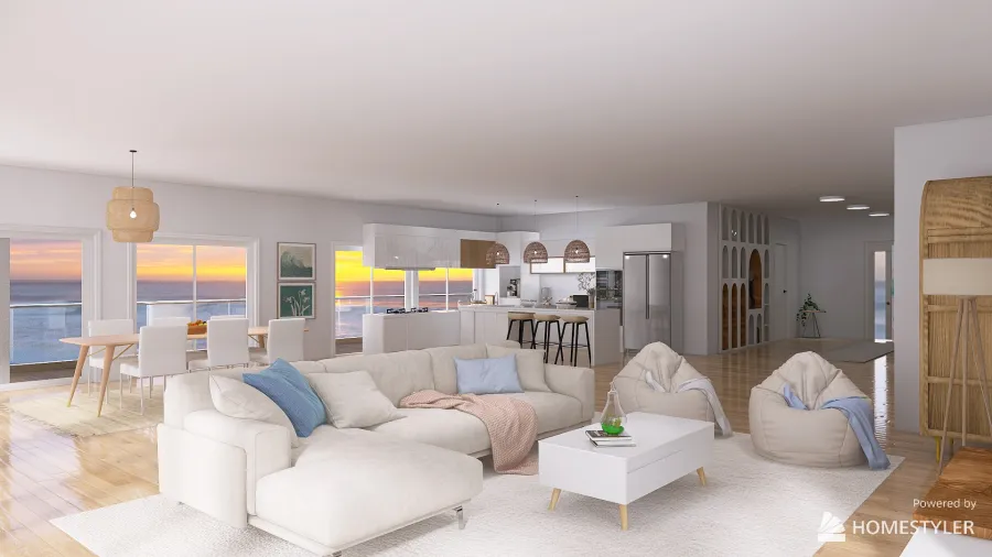 Coastal Penthouse D.1 3d design renderings