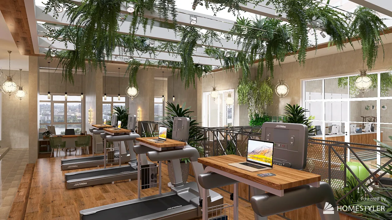 A hybrid office 3d design renderings