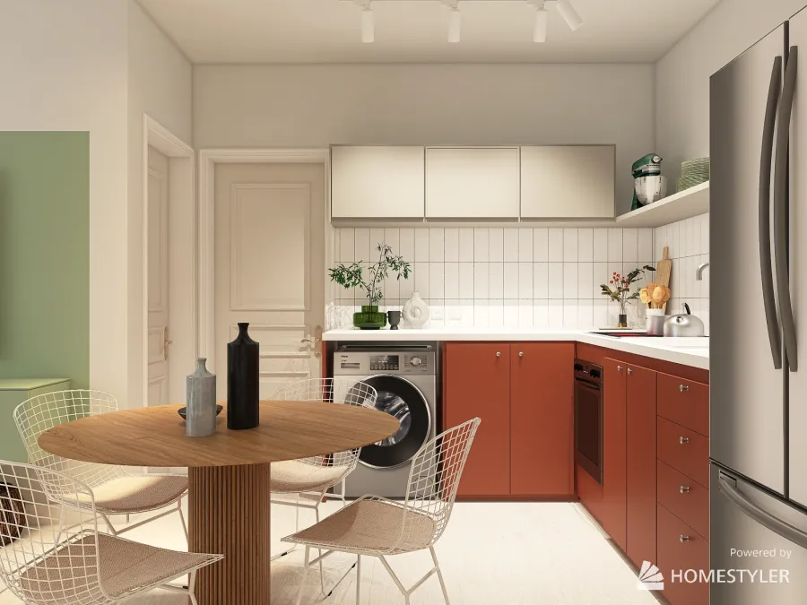 Kitchen,Living and Dining Room 3d design renderings