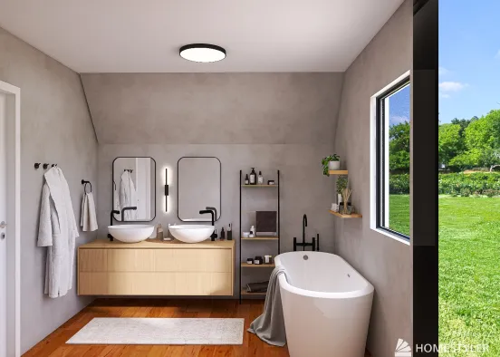 Modern Bathroom. Design Rendering
