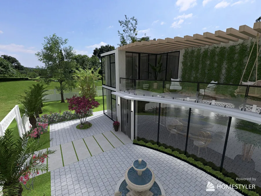 GLASS HOUSE 3d design renderings