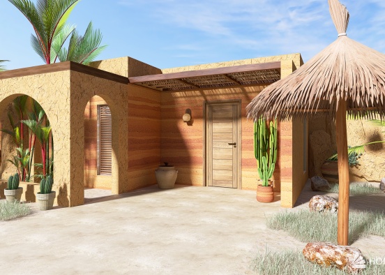 desert villa Design Rendering