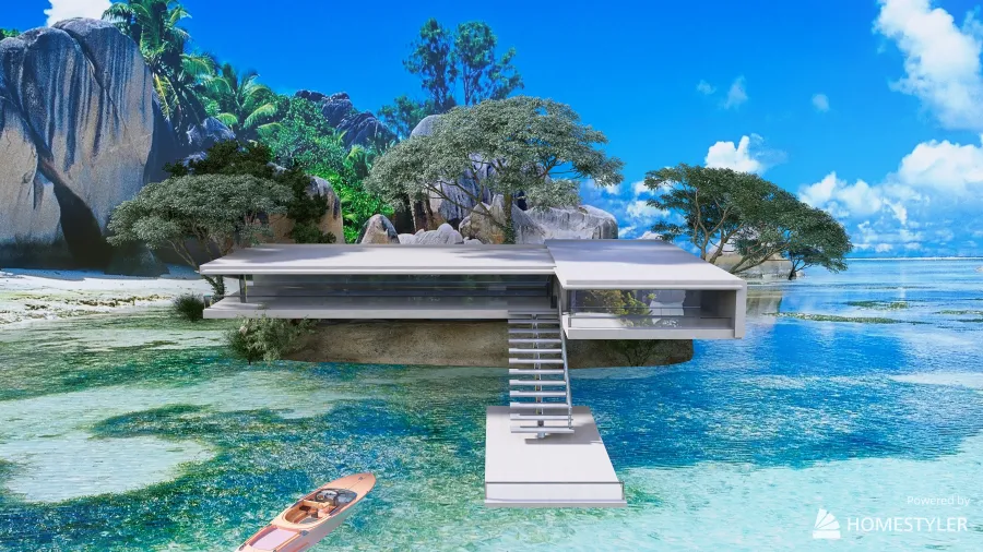 Island house 3d design renderings
