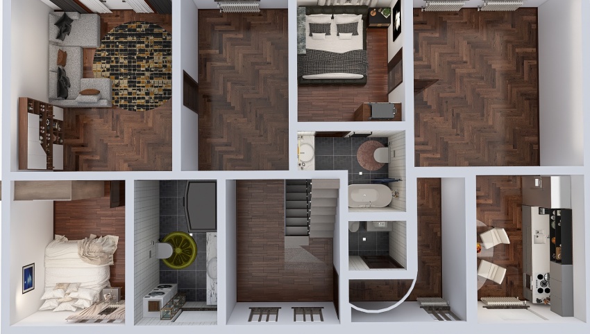 Plan eines dreistöckigen Hauses (unvollendet) 3d design picture 280.34