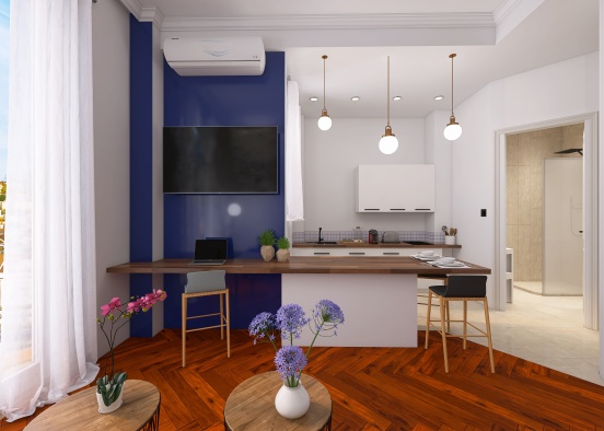 Clémenceau- Studio Mezzanine pour Airbnb - Nice Cote d'Azur Design Rendering