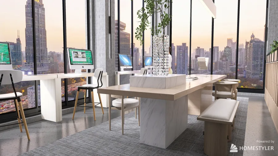 Office floor 3d design renderings