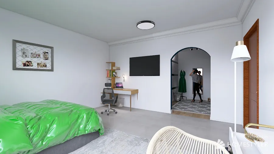 bedroom for women/contemporarystyle/withbathroomdressingroom 3d design renderings