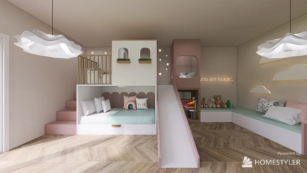 Kid's bedroom 3d design renderings