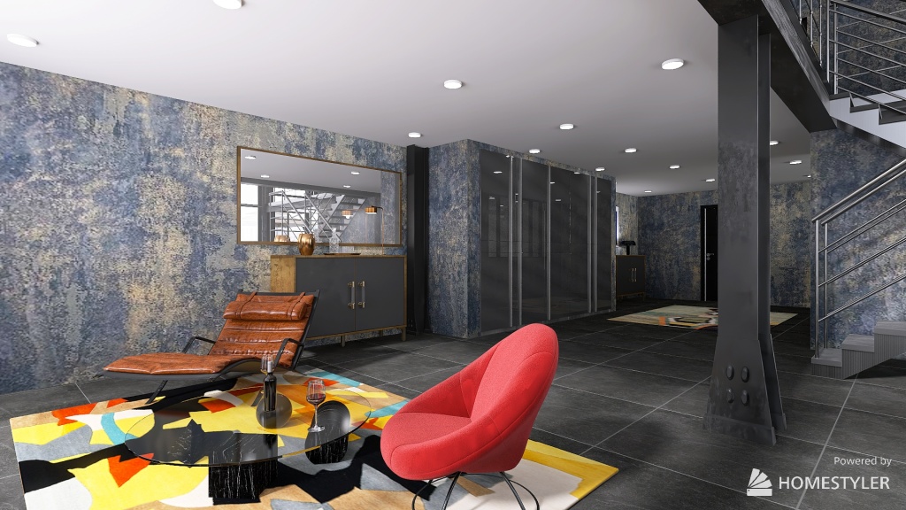 Contemporary loft 3d design renderings