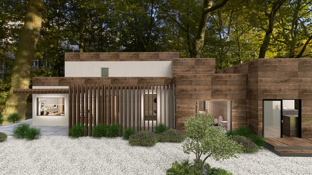 Rammed Earth House 3d design renderings