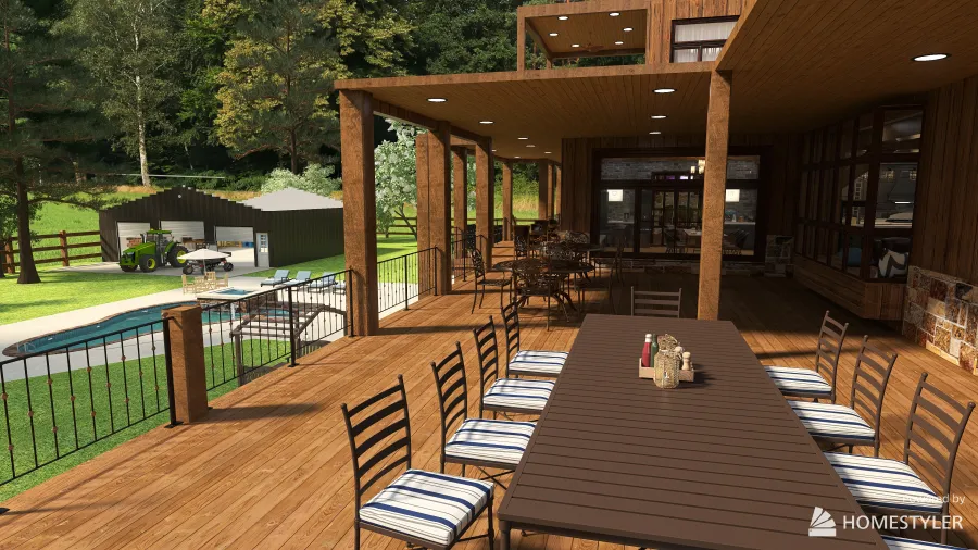 Outdoor Kitchen/Dining 3d design renderings