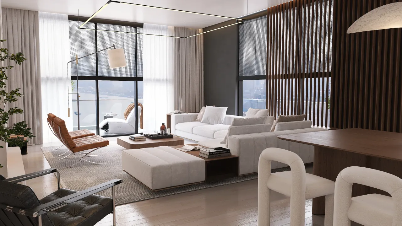 Apartamento Bauhaus 3d design renderings