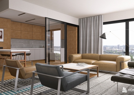 Bauhaus Apartment Design Rendering