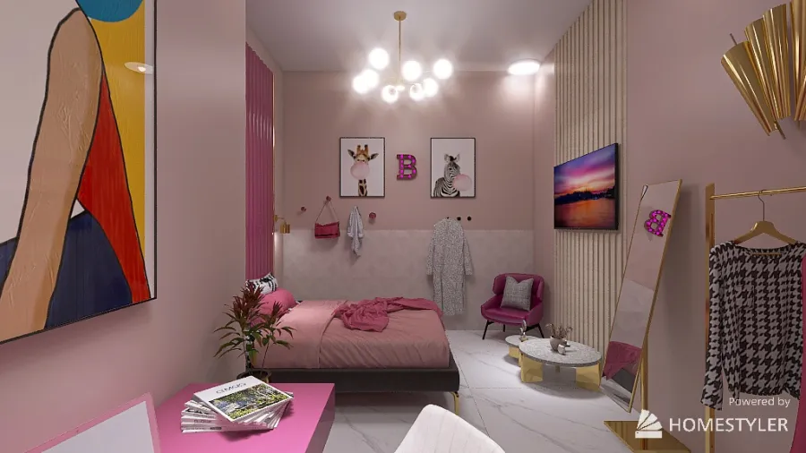 Casa dos sonhos Barbie 3d design renderings