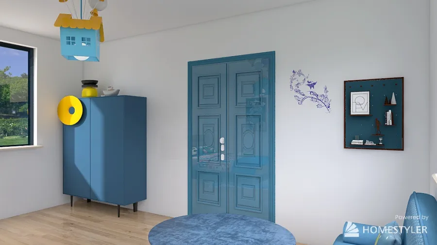 quarto de criança todo azul 💙 3d design renderings