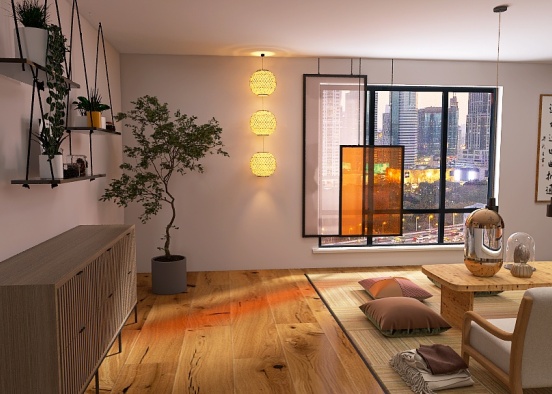 Japandi home Design Rendering