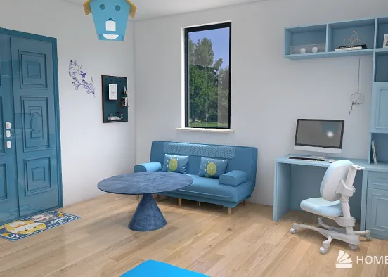 quarto de criança todo azul 💙 Design Rendering