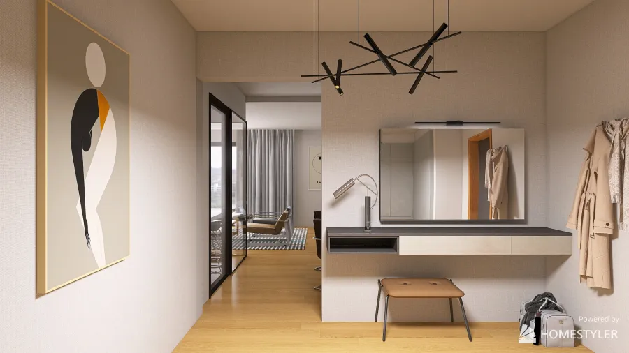 Bauhaus Apartment 3d design renderings