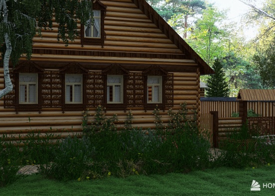 Traditional russian house Design Rendering