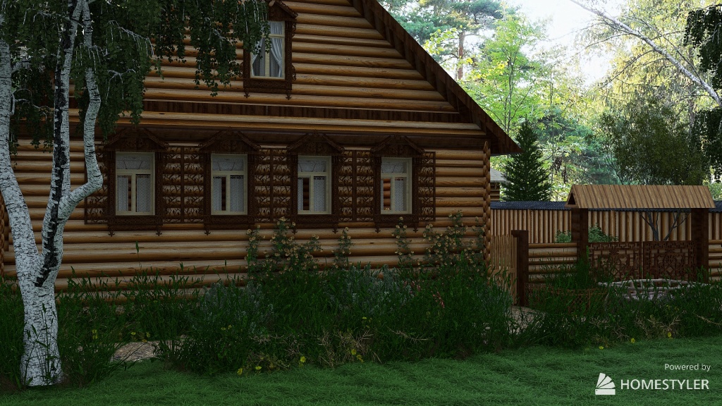 Traditional russian house 3d design renderings