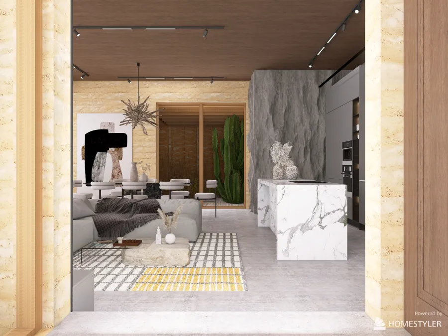 RAMMED EARTH HOUSE LIFE 3d design renderings