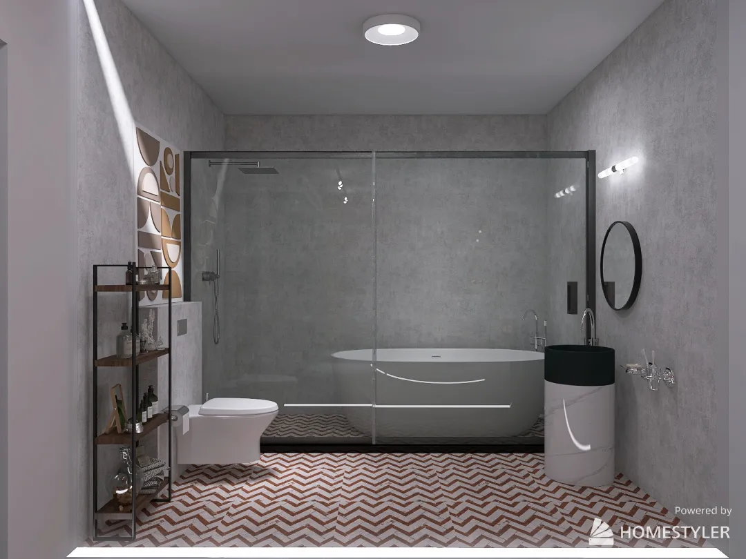 Bauhaus 2 rooms apartment V2 3d design renderings