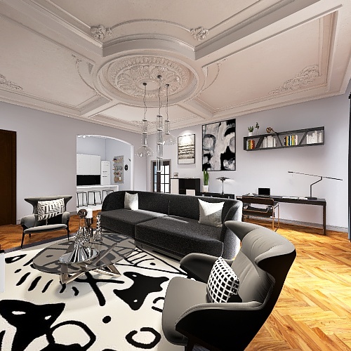 Classic Black and White Design Rendering