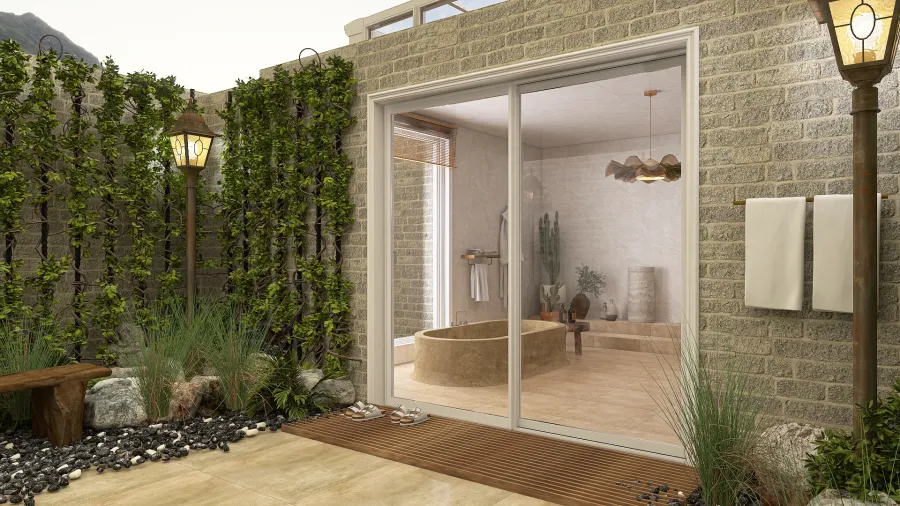 Outside Shower 3d design renderings