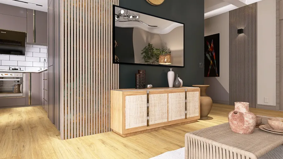 коридор, вітальня, кухня 3d design renderings