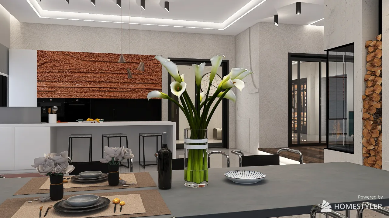 LivingDiningRoom 3d design renderings