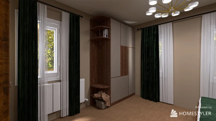 village house, bedroom 3d design renderings