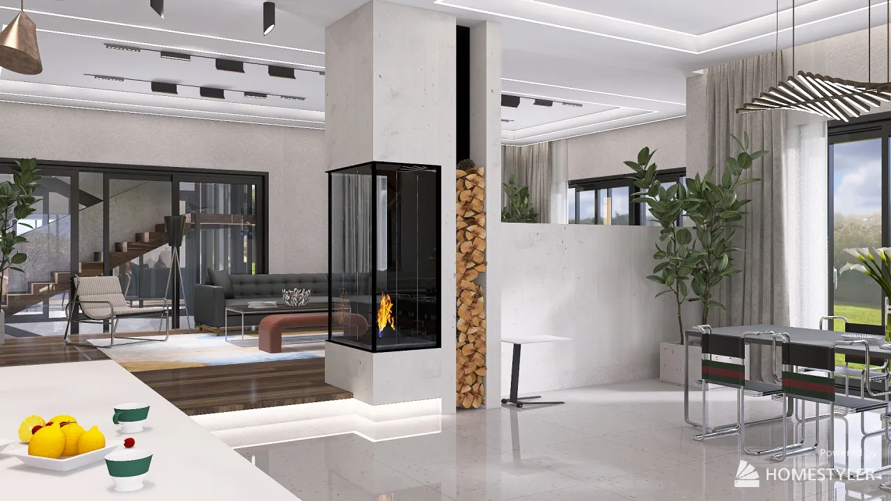 LivingDiningRoom 3d design renderings