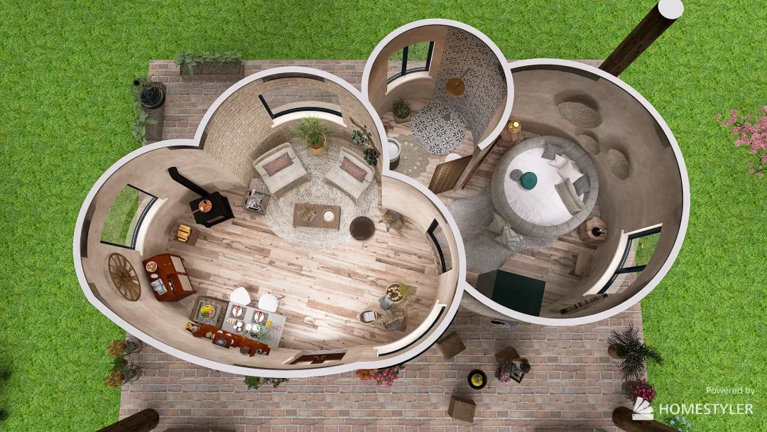 Casa di terra 3d design renderings