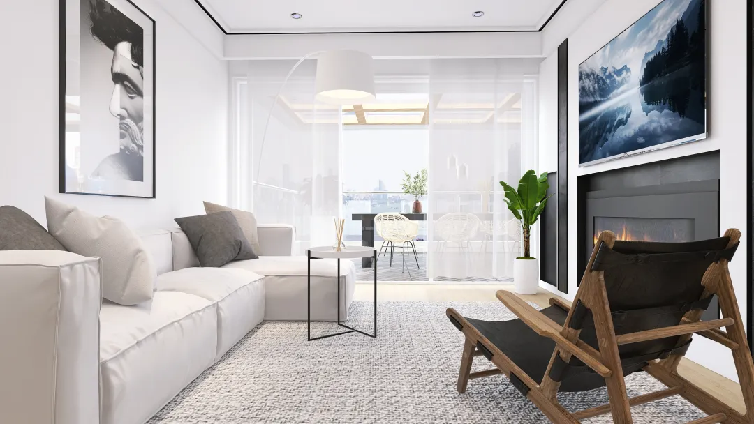 Open Concept Minimal Home 3d design renderings