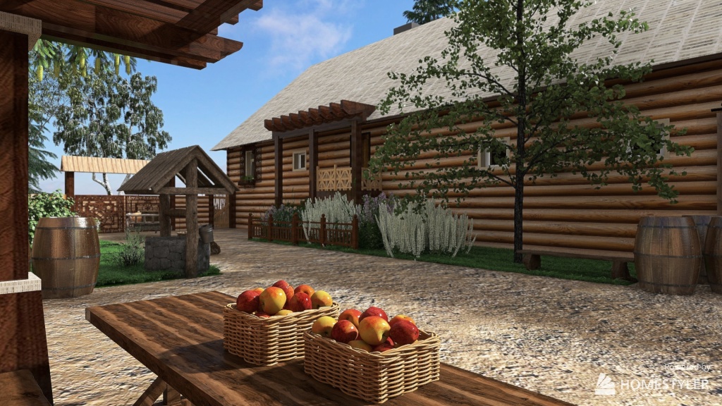 Traditional russian house 3d design renderings