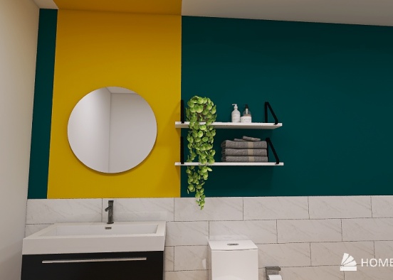 banheiro color Design Rendering