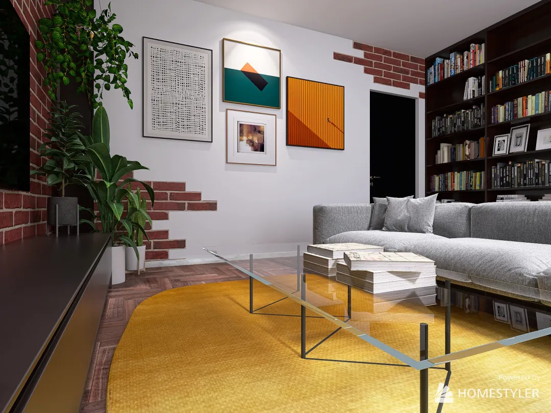 Poland / Wroclaw Inspired Living Room 3d design renderings