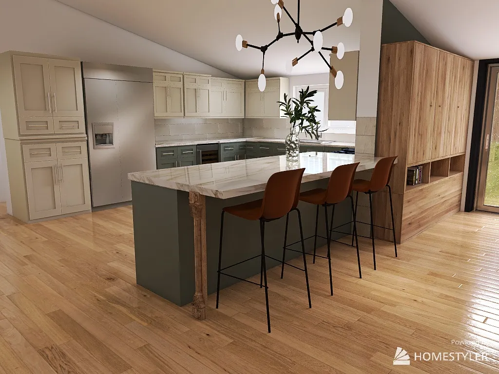 Transitional Kitchen 3d design renderings