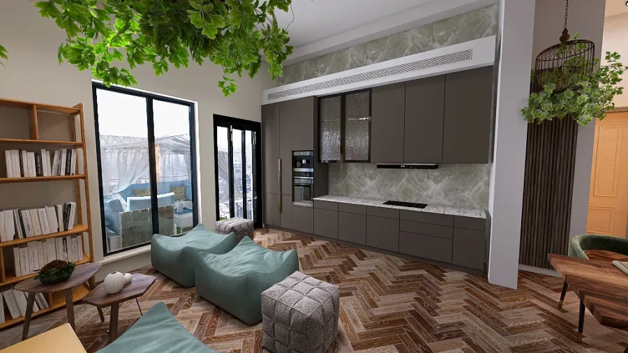 Appartamento moderno di 60m2 3d design renderings