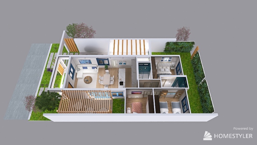 03 small house 3 bedrooms 3d design picture 242.72