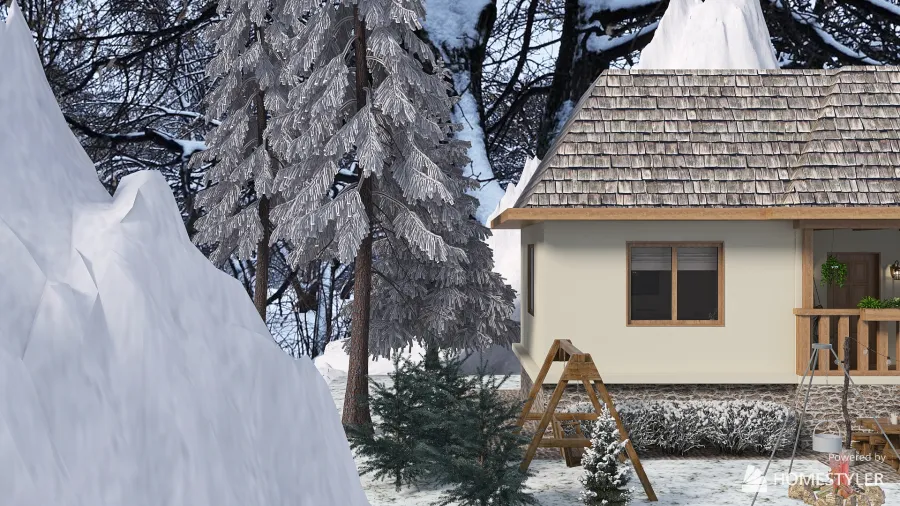 Romanian Inspired Mountain House 3d design renderings