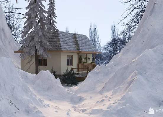 Romanian Inspired Mountain House Design Rendering