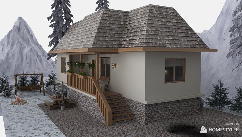 Romanian Inspired Mountain House 3d design picture 77.46