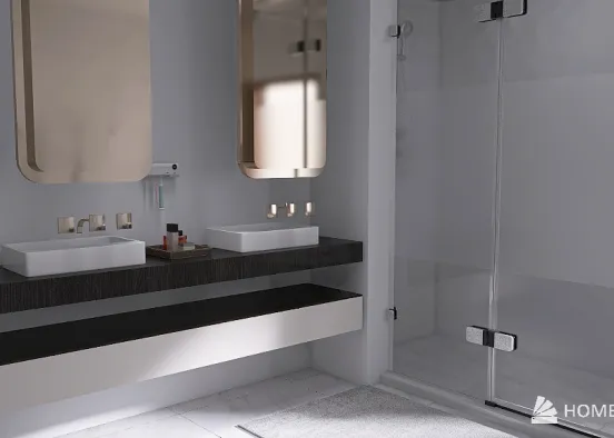 Modern Farmhouse Bathroom  Design Rendering