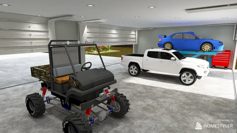 3-Car Garage/Shop 3d design renderings