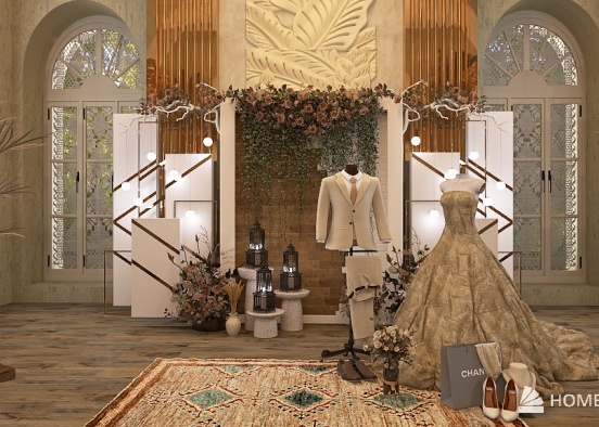Wabi-Sabi Wedding Design Rendering