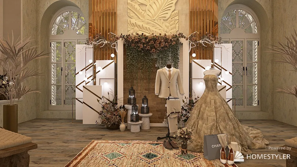 Wabi-Sabi Wedding 3d design renderings