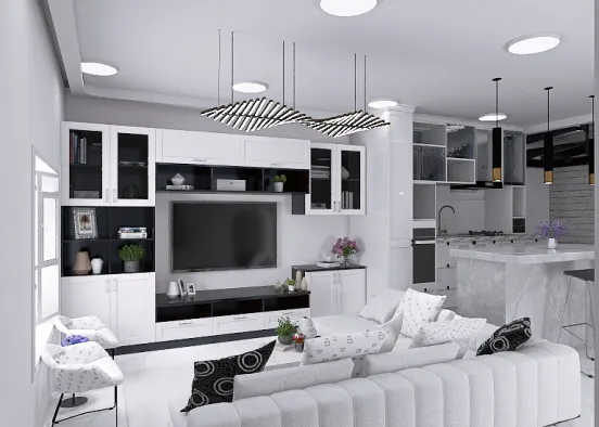 COMBINED LIVING AND KITCHEN Design Rendering