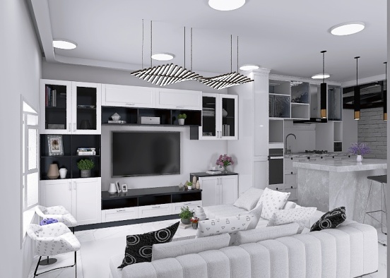 COMBINED LIVING AND KITCHEN Design Rendering